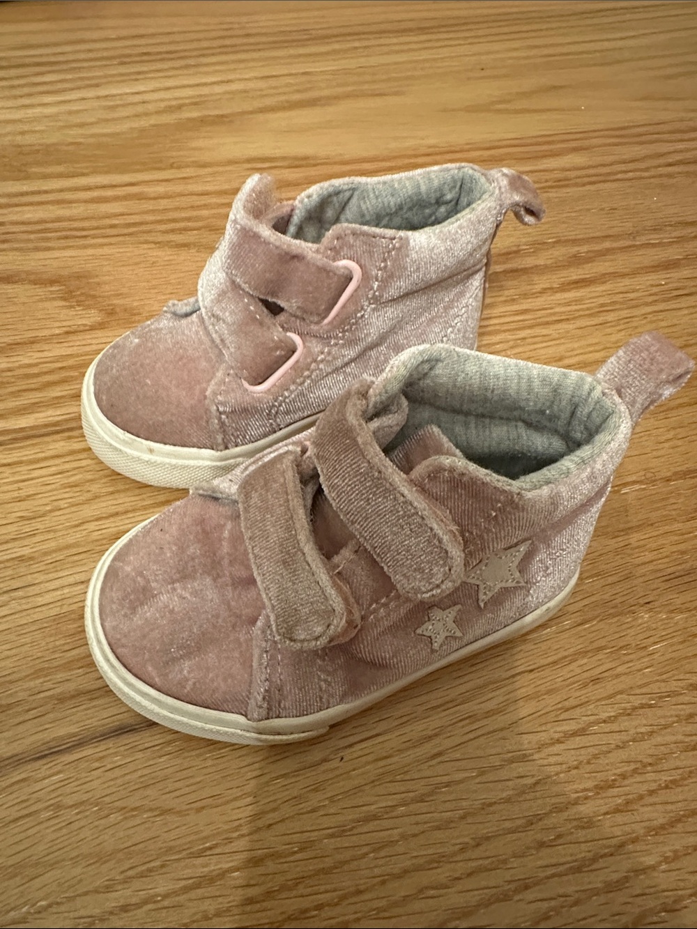 Gymboree Pink Velvet Star High-Top Baby Sneakers